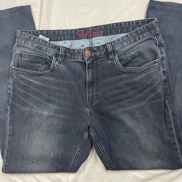 Robert Graham Classic Yates Jeans Men’s 35x30 Dark Wash Straight Fit - Picture 1 of 7